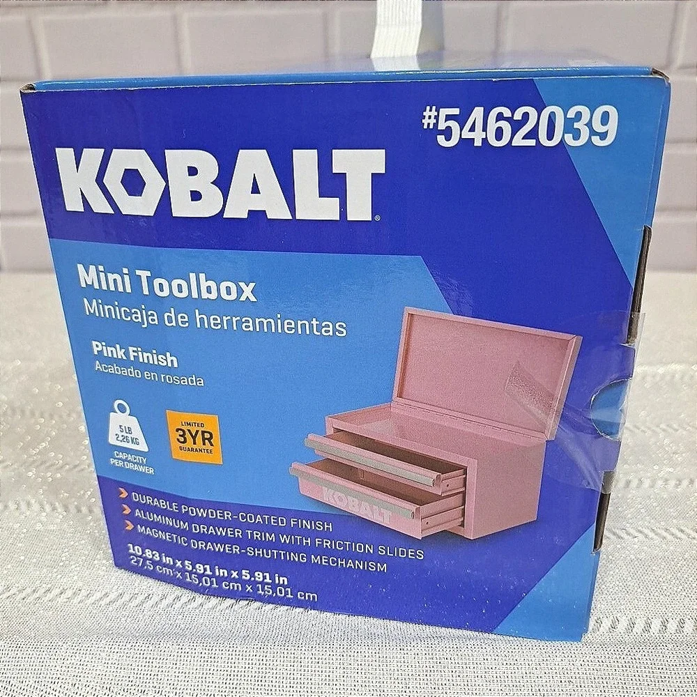 Kobalt Mini Toolbox Pink 2-Drawer Small‎ Tool Chest Organizer 5462039 NEW
